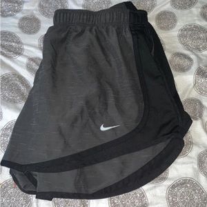Nike, grey and black athletic shorts